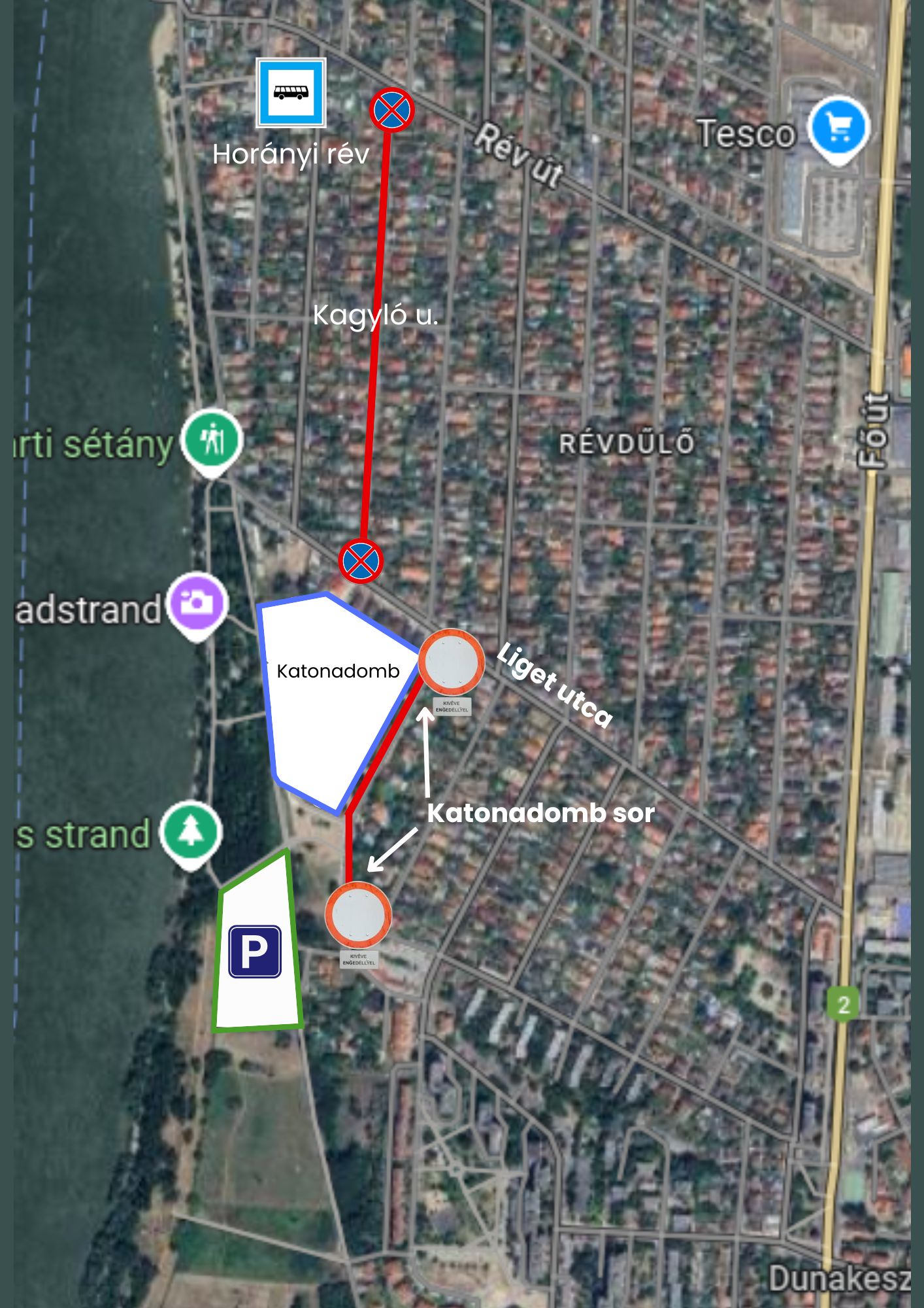 térkép lezárás Katonadomb